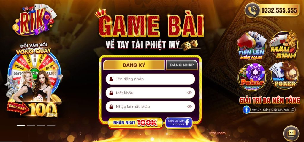 Gửi tiền/rút tiền tại cổng game RikVIP