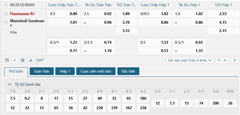 Tip bóng đá Fluminense RJ vs Mamelodi Sundowns